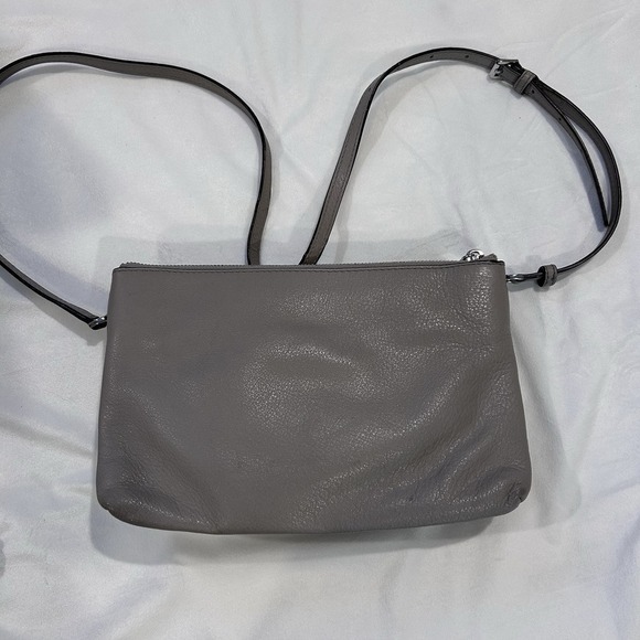 Michael Kors Shoulder Cross Bag Gray ‎ Pebble Leather 32S7SAFC3L Tag Double Zip - Picture 8 of 14